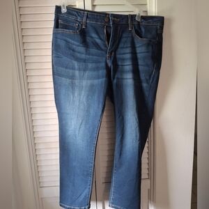 a.n.a Blue Mid-Rise Skinny Jeans